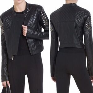 BCBGMAXAZRIA Josh leather Studded Jacket Sz S